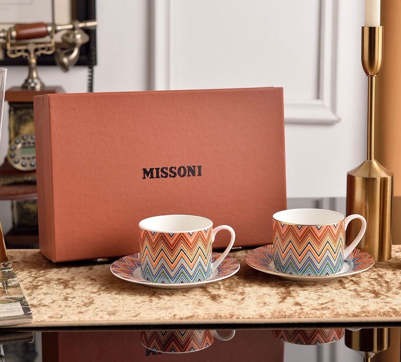 Missoni tea cups set of two cups with saucers - Missoni Cups | Buy Online in UAE
